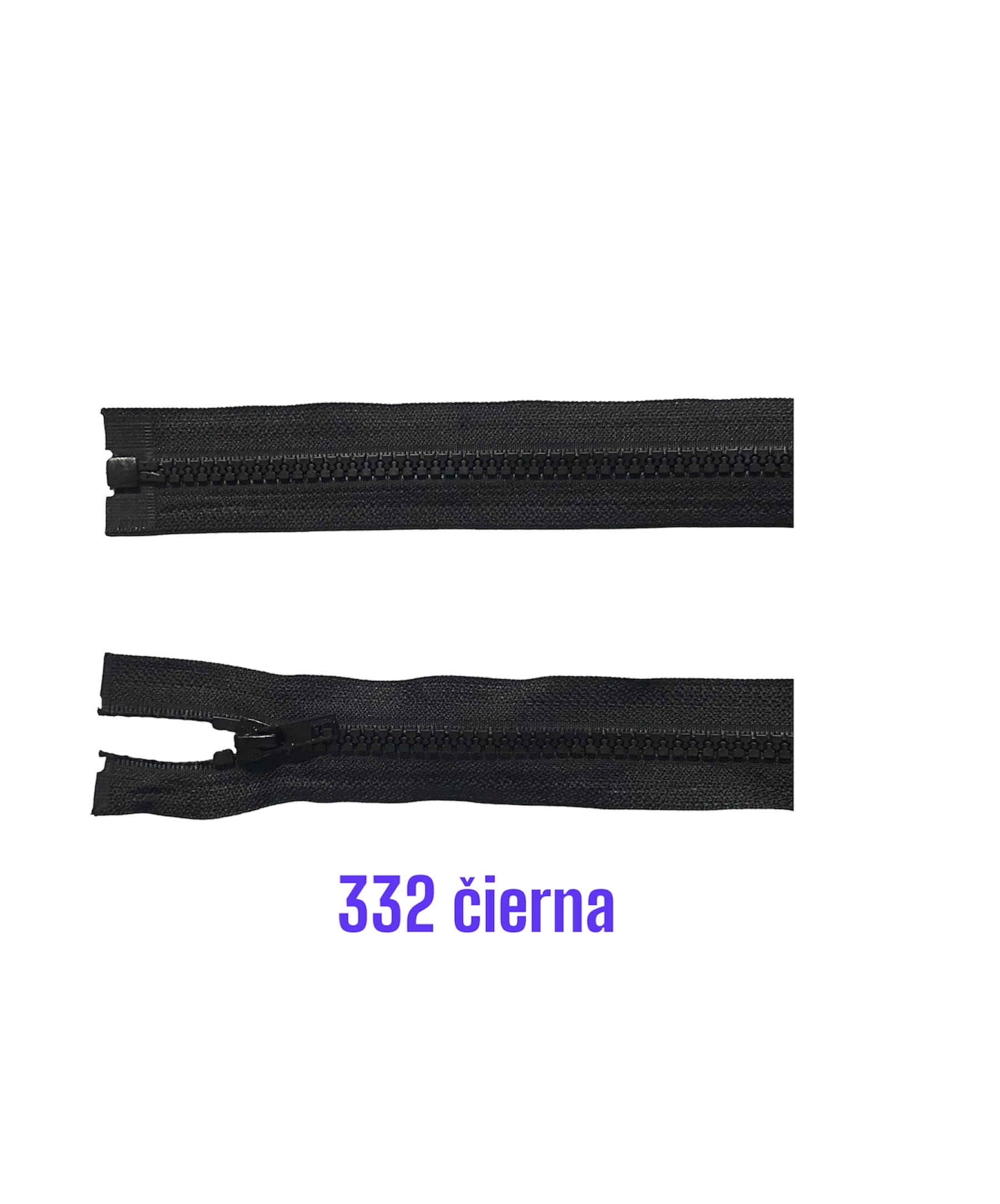 Zips kostený 6mm; 30cm; čierna