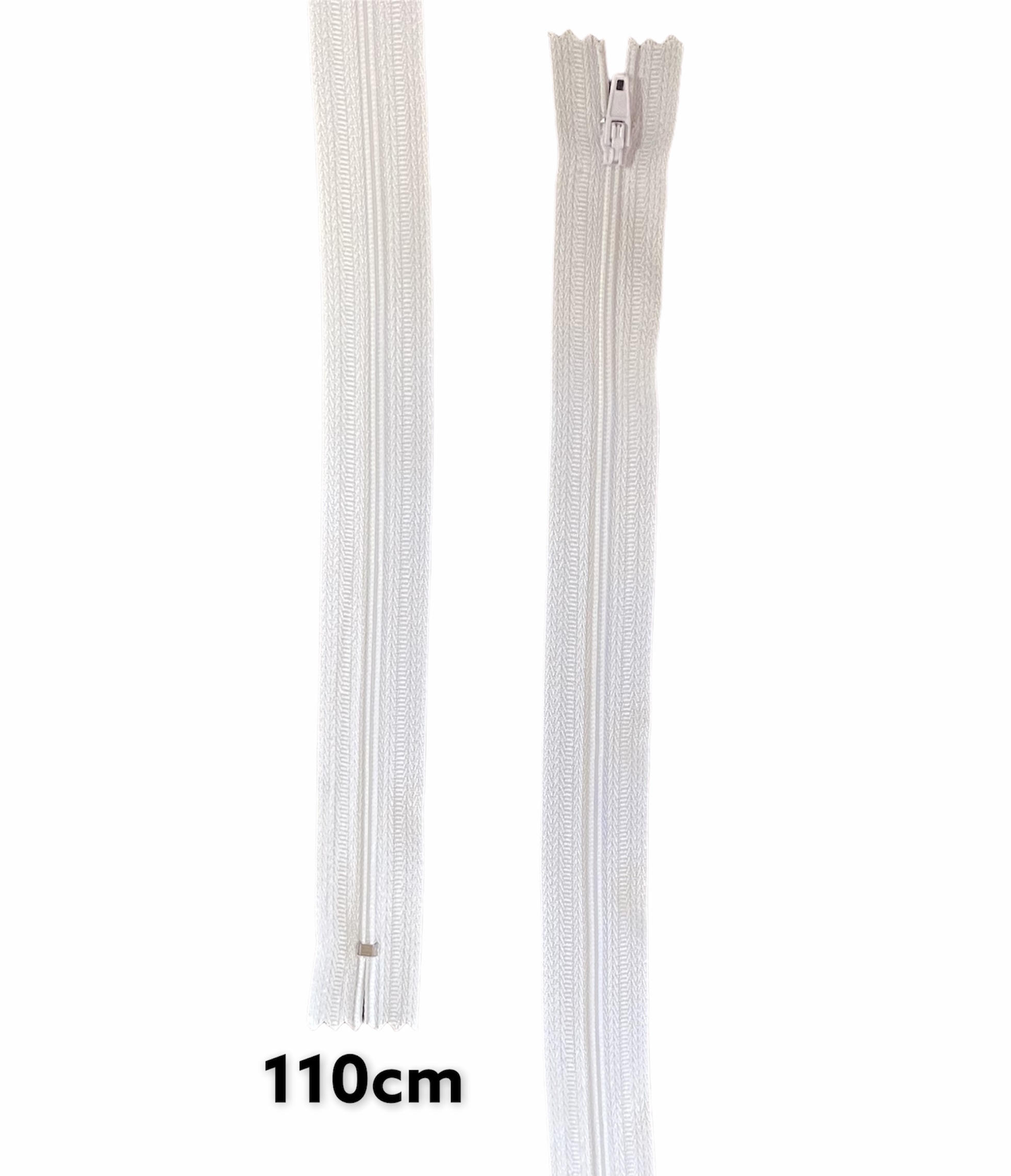 Zips špirálový 3mm; 110cm; biela