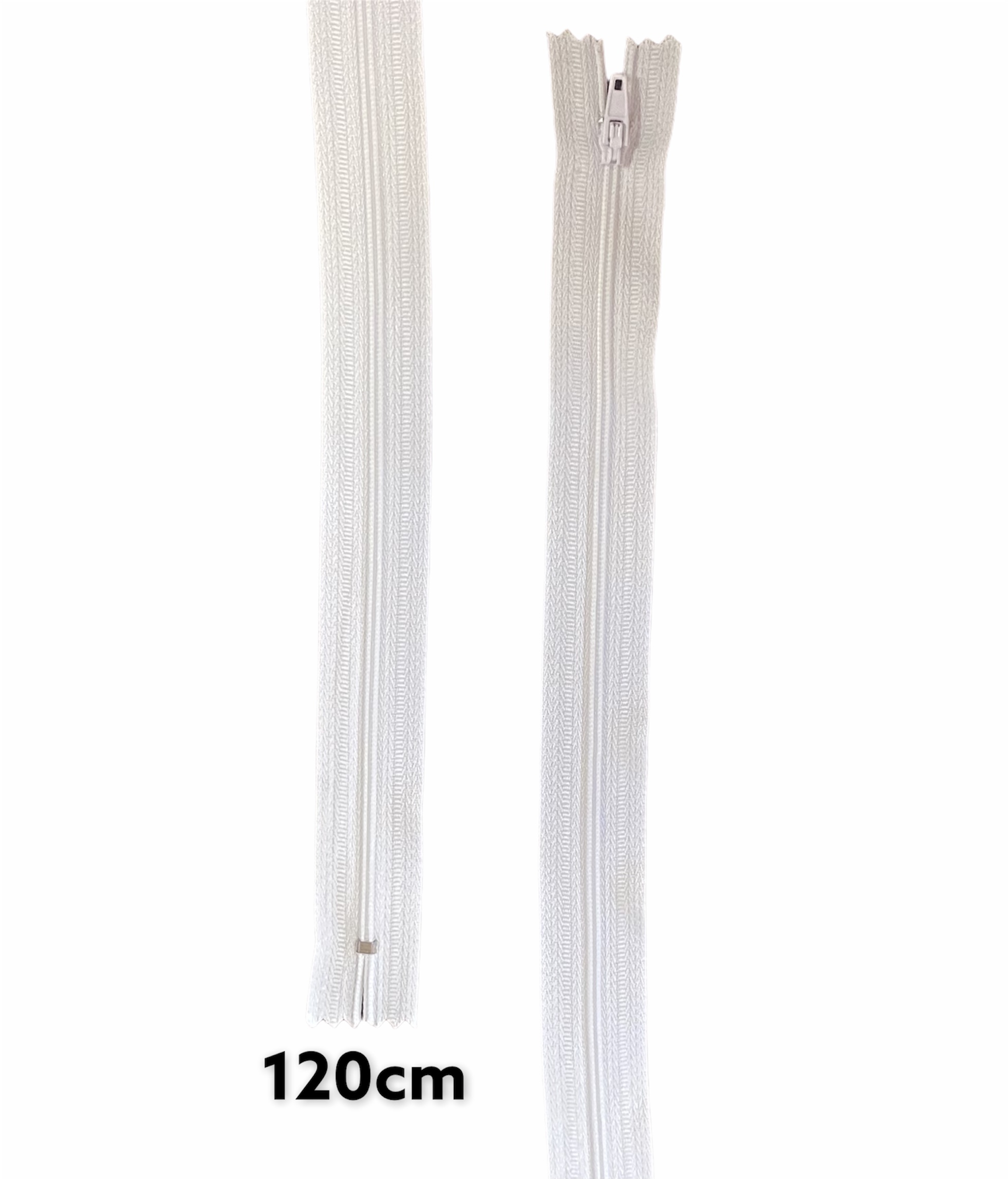 Zips špirálový 3mm; 120cm; biela