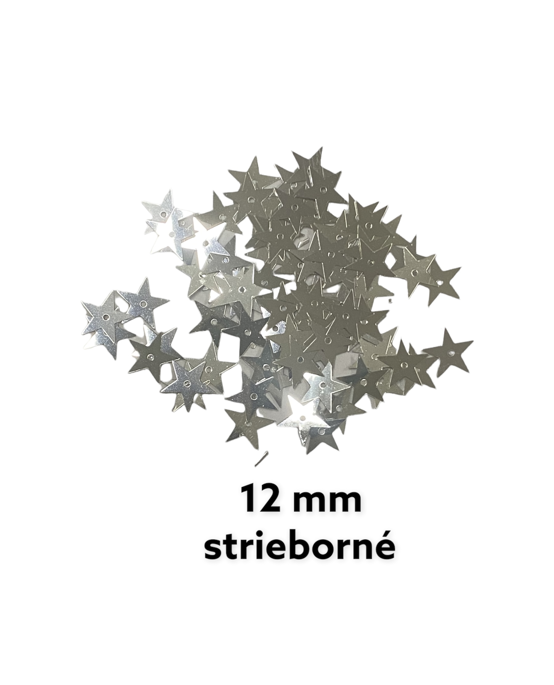 Flitre hviezda 75g; 12mm ; strieborné