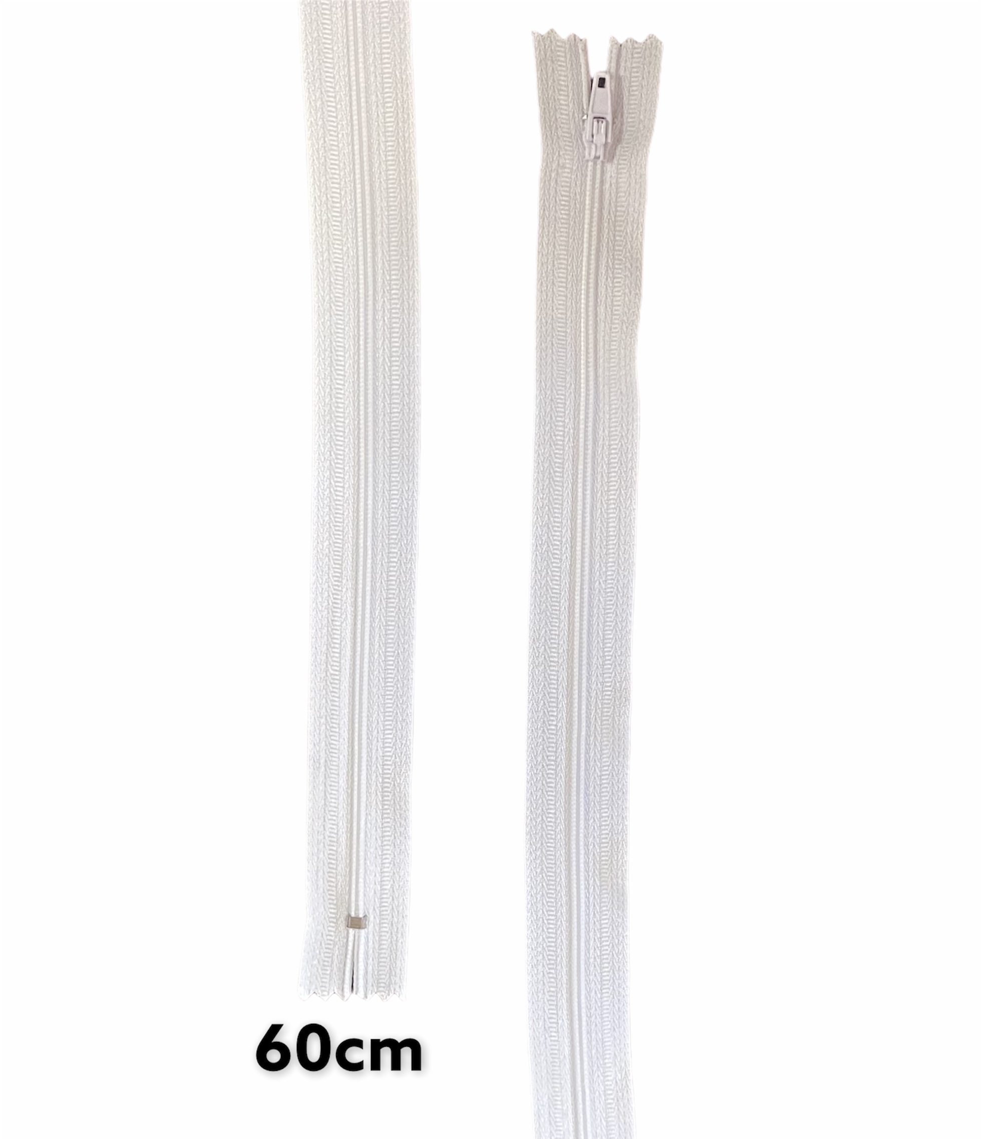Zips špirálový mm; 60cm; biela