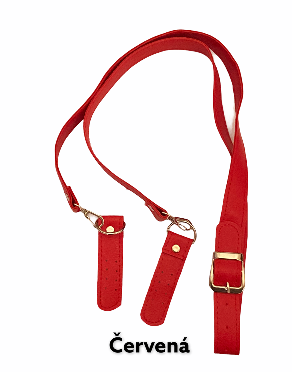 Rúčky na tašku,ECO koža ,prišívacie,2,5x110-120cm; červená